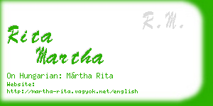 rita martha business card