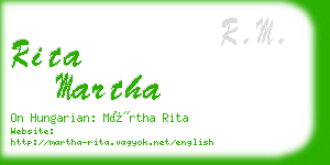 rita martha business card